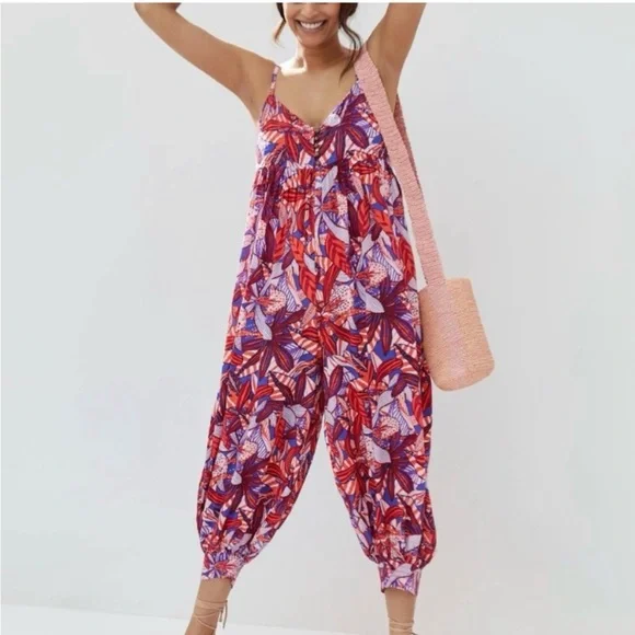 Anthropologie Claire Colin Abstract Jumpsuit Size Medium The Art of Anthro - Picture 3 of 13
